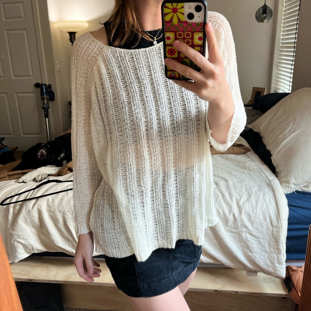 Oversized Off-White Knit Sweater